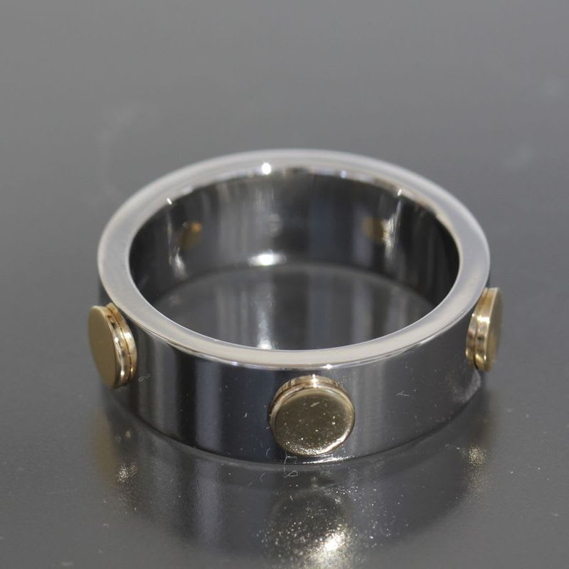 Gucci Inox Ring No 18 750 Gold Steel E0863