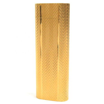 Cartier Oval Herringbone Pattern All-over Roller Type Gas Lighter Smoking Goods