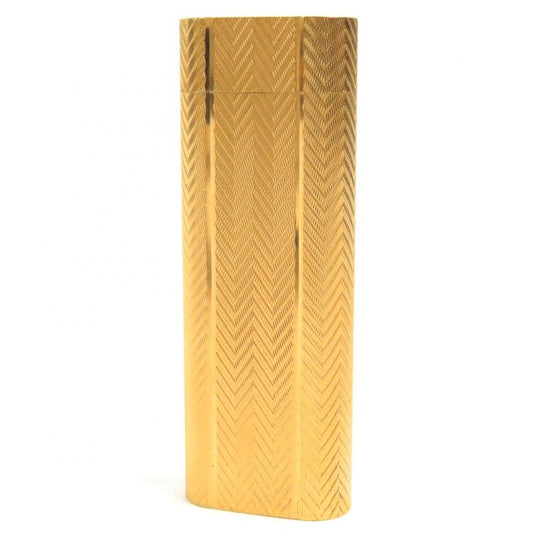 Cartier Oval Herringbone Pattern All-over Roller Type Gas Lighter Smoking Goods