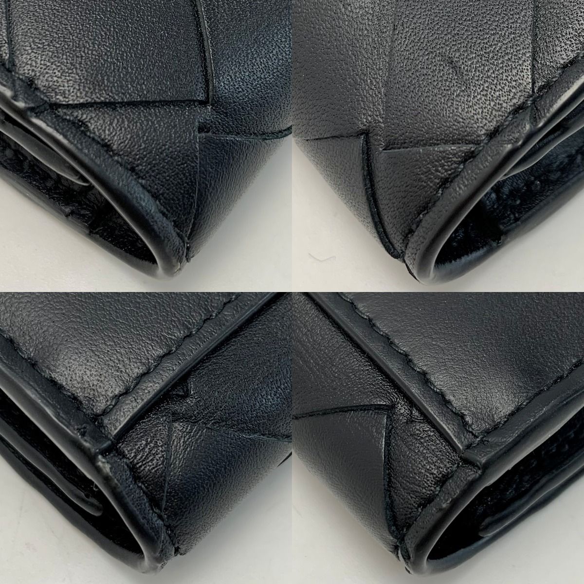 Bottega Veneta Calf Black Card Case Business Card Holder with