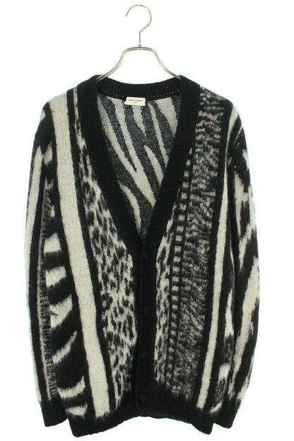 Saint Laurent Paris 690064 Y75kd Patchwork Jungle Knit Cardigan Men's XS