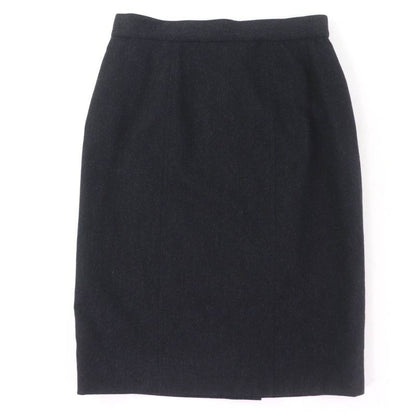 Chanel Vintage 100% Wool Silk Lining Tight Skirt With Coco