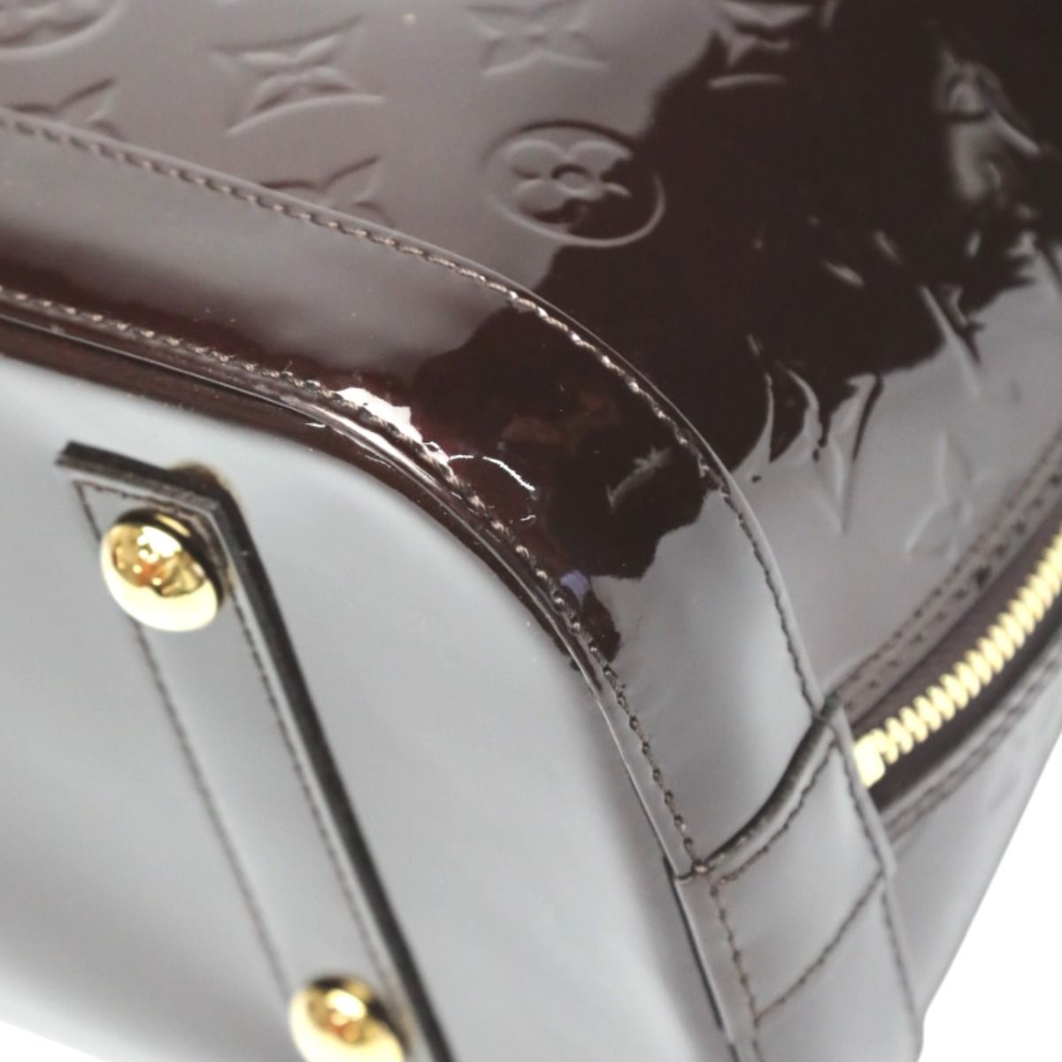 Louis Vuitton Vernis Handbag Alma PM Wine Red