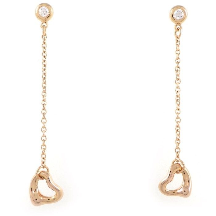 Tiffany & Co. Earrings by the Yard Open Heart Swing Drop Diamond