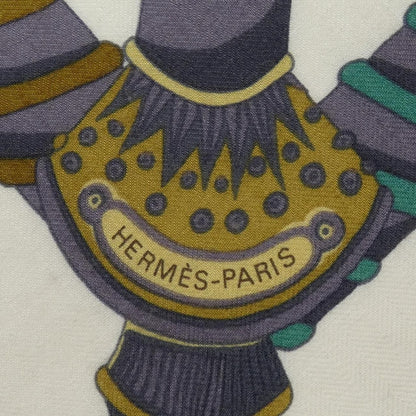 Hermes Carre Geant Shawl White Blue Khaki — view 4