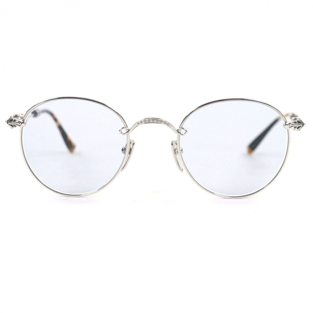 Chrome Hearts Bubba-a Partial Floral Cross Sunglasses Silver Brown Demi 49 — view 3