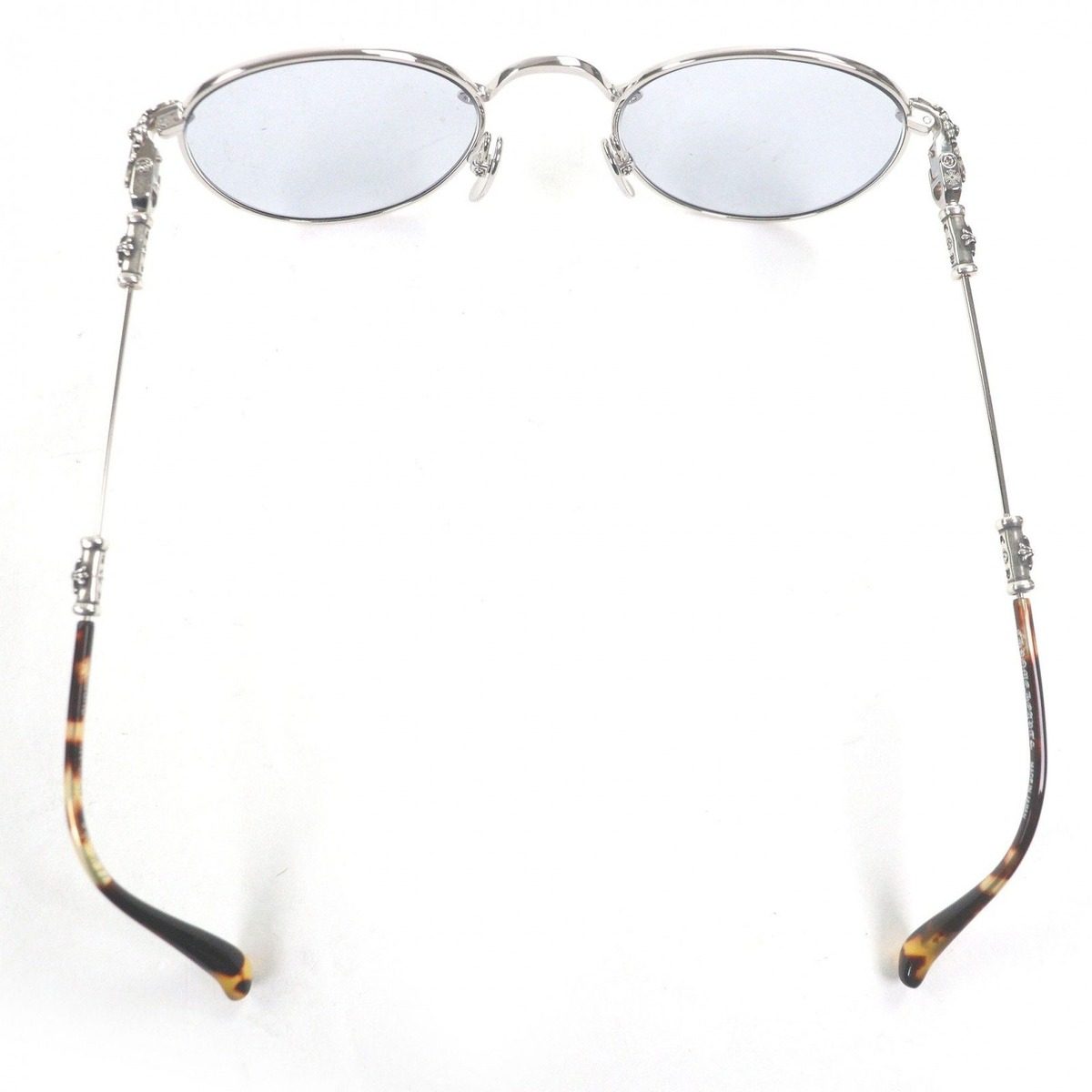 Chrome Hearts Bubba-a Partial Floral Cross Sunglasses Silver Brown Demi 49 — view 4