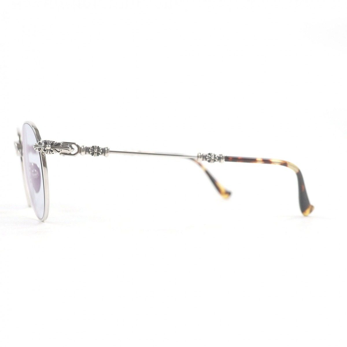 Chrome Hearts Bubba-a Partial Floral Cross Sunglasses Silver Brown Demi 49 — view 5