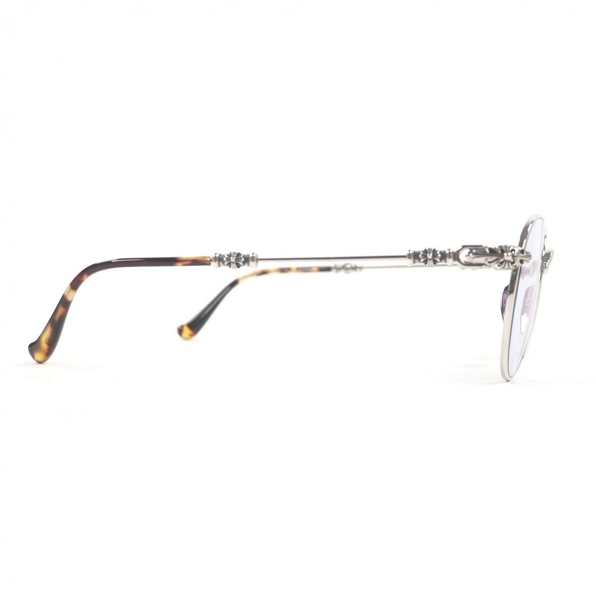 Chrome Hearts Bubba-a Partial Floral Cross Sunglasses Silver Brown Demi 49 — view 6