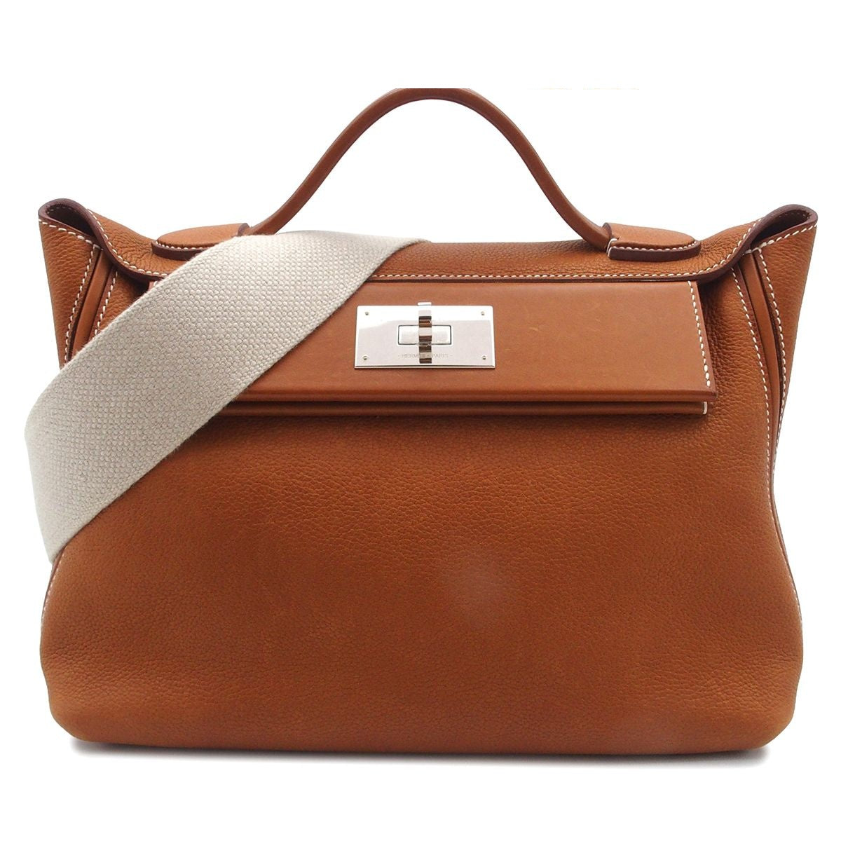 Hermes Sac Vanquatre 29 24/24 Forbe Silver Barenia 2-Way Shoulder Bag