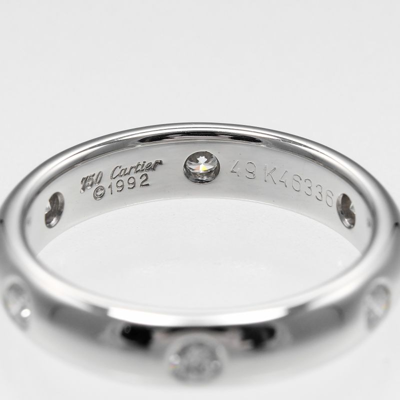 Cartier Stella 18kwhite Gold With Diamonds #8.5 Ladies 4.62g Ring