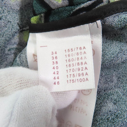 Louis Vuitton Graffiti Logo Long Sleeve Blouse Top Green 36 Made In France