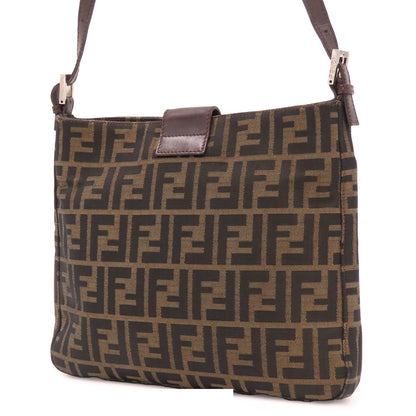 Fendi Shoulder Bag Zucca Pattern Brown Canvas Leather — view 2