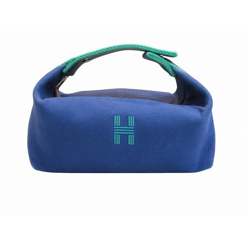 Hermes Handbag Cloth Canvas Brit-a-black GM Blue — view 2