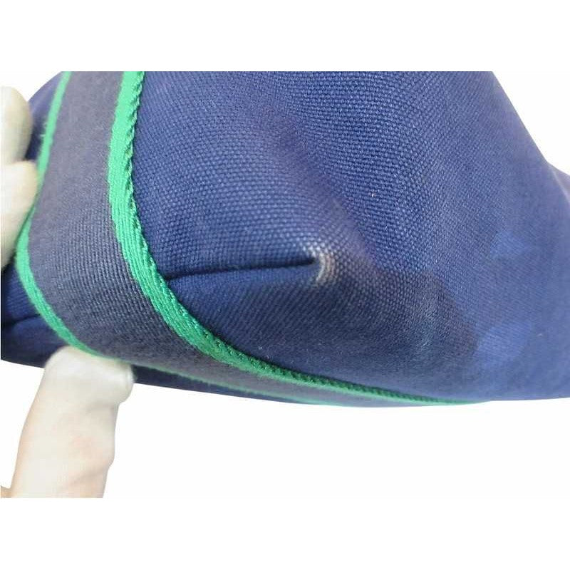 Hermes Handbag Cloth Canvas Brit-a-black GM Blue — view 8