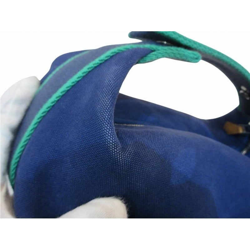 Hermes Handbag Cloth Canvas Brit-a-black GM Blue — view 9