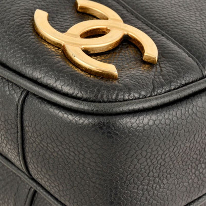 Chanel Triple Coco Chain Shoulder Bag Caviar Skin Black Gold Hardware 7 Digit 4