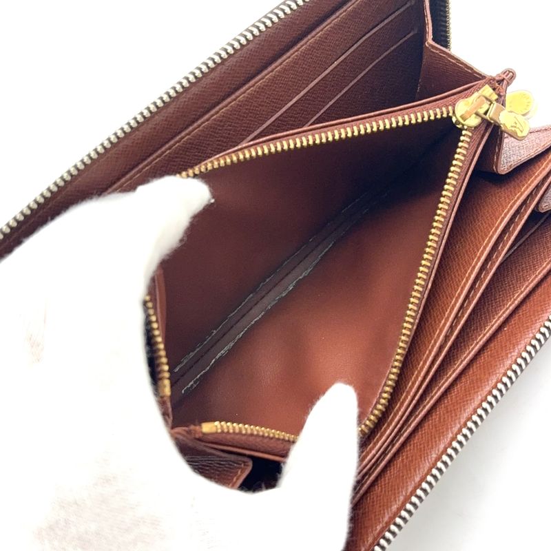 Louis Vuitton Zippy Wallet Monogram Fuchsia PVC Brown Round Zipper Long Wallet