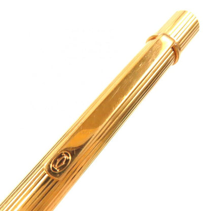  Cartier Must De Cartier Striped Twist Ballpoint Pen Gold Made In