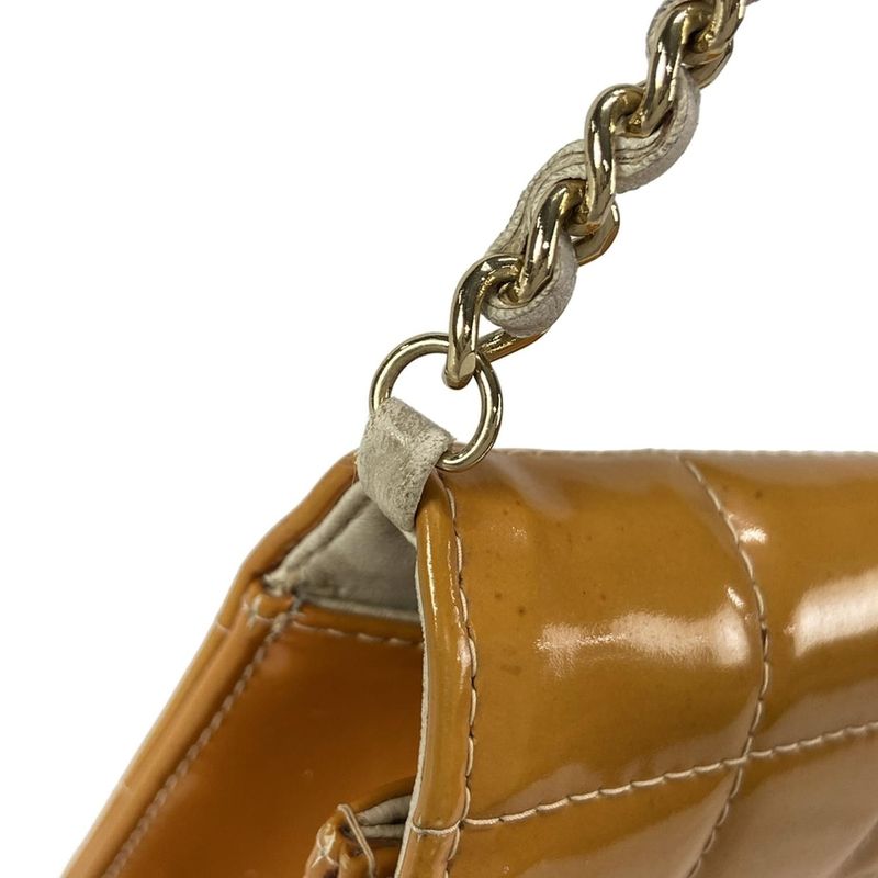 Chanel Shoulder Bag Choco Bar Light Brown Coco Mark/chain Shoulder Leather
