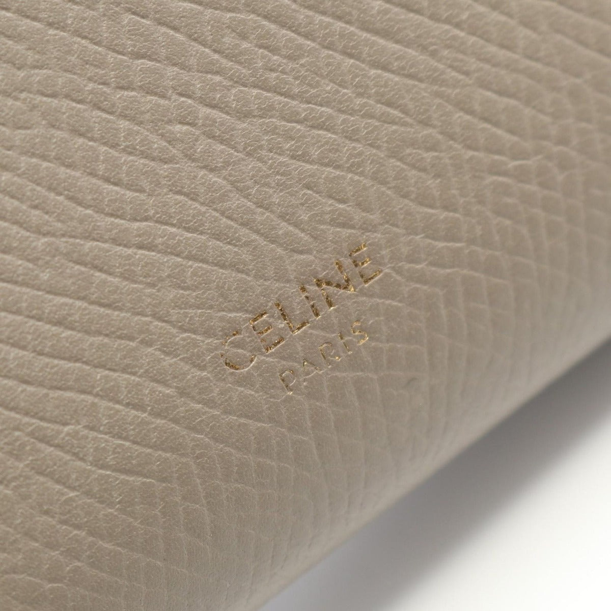 Celine Trifold Wallet Small Gray Beige Leather — view 4