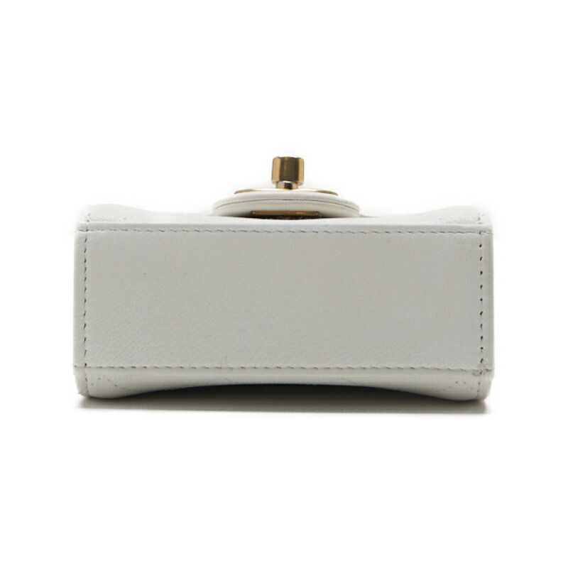 Chanel Mini Matelasse Pearl Chain Shoulder Lambskin White With Gold Hardware