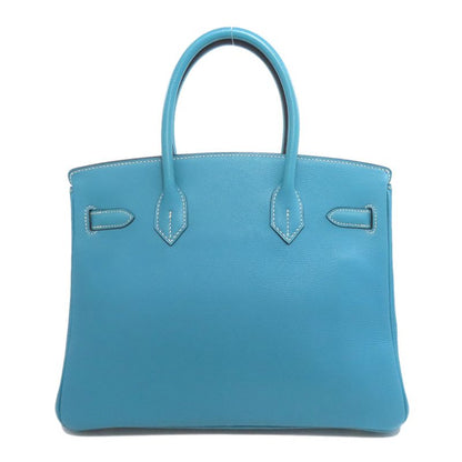 Hermes Birkin 30 Blue Jean Silver Hardware Handbag Epson Women