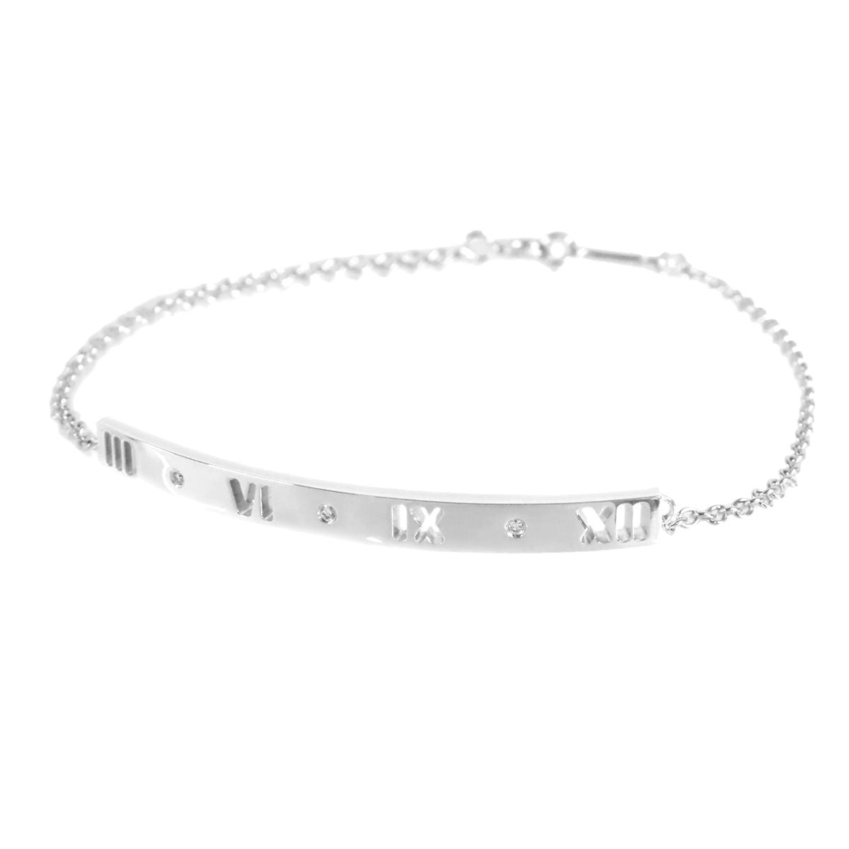 Tiffany & Co Atlas Pierced Bracelet White Gold 18K Diamond