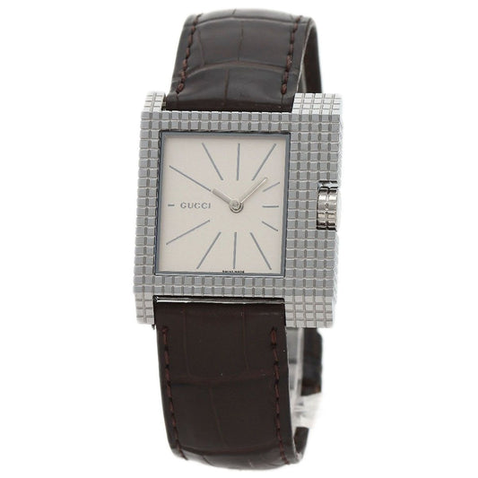 Gucci Square Face Watch SS Leather
