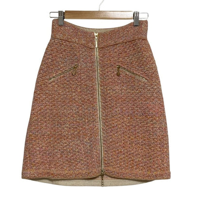 Chanel Tweed Skirt 36 Pink