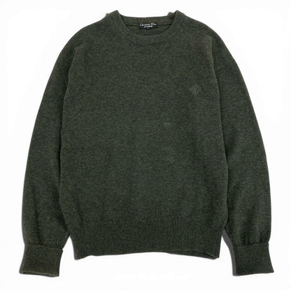 Dior Vintage One Point Logo Nep Knit Sweater One