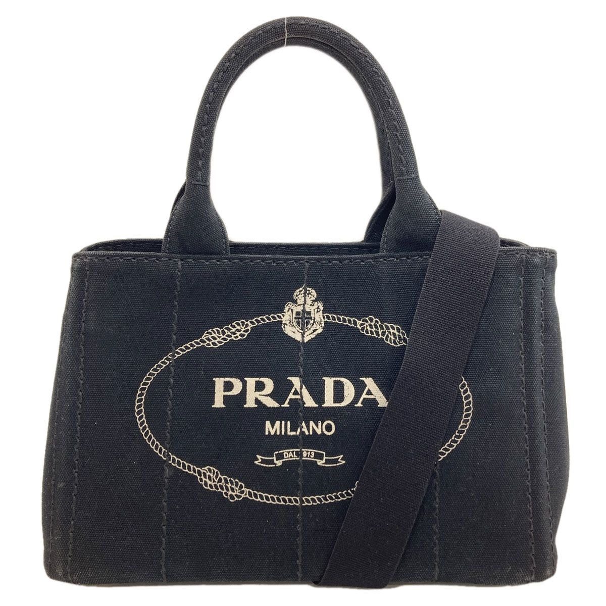 Prada Canapa Mini 2-Way Handbag Canvas
