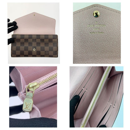 Louis Vuitton Damier Portefeuille Sarah Bifold Wallet N60114 Brown Delivery