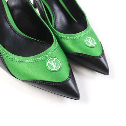 Louis Vuitton Arkwright Line Pointed Toe Back Strap Pumps With Rubber LV Logo