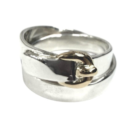 Hermes Vintage 925 750 Double True Ring Combination Silver Gold 50 Weight