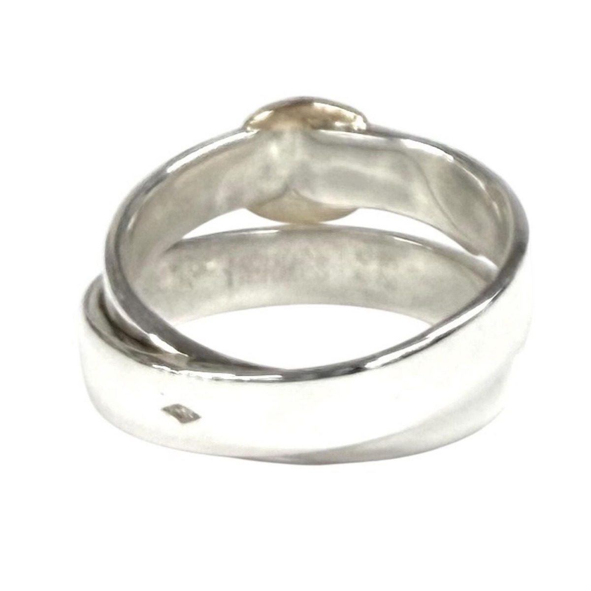 Hermes Vintage 925 750 Double True Ring Combination Silver Gold 50 Weight — view 4