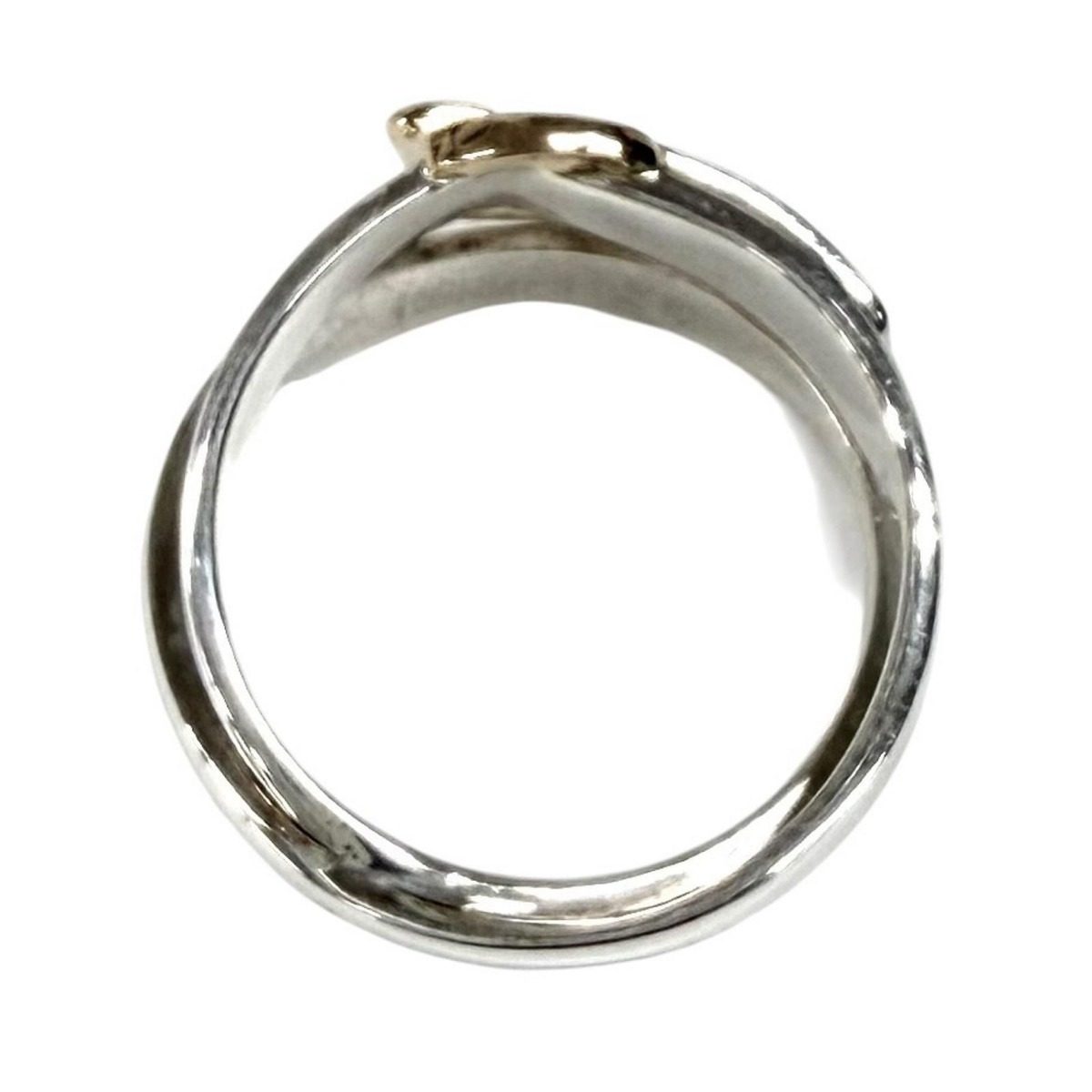 Hermes Vintage 925 750 Double True Ring Combination Silver Gold 50 Weight — view 5