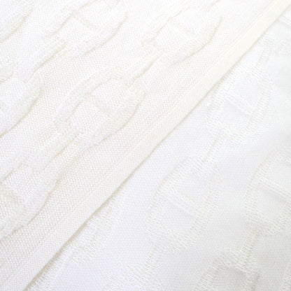 Hermes Cotton Cashmere Chaine D'ancre Pattern Large Shawl Scarf Off White Made