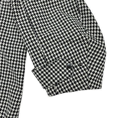 Christian Dior Anorak Top Hoodie Logo Half Zip Houndstooth Long Sleeve