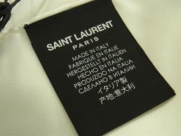 Saint Laurent 100% Silk Handkerchief Scarf For Women In White Fa1158