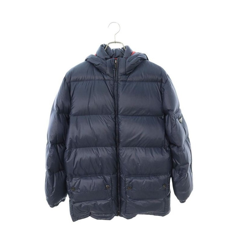 Prada Sgb 857 Triangle Logo Plate Nylon Hooded Coat Down Jacket Men 46