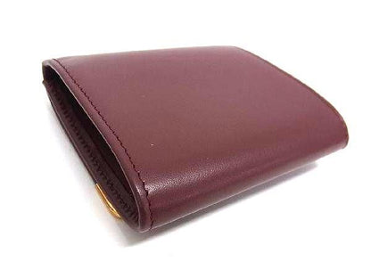 Cartier Must Line Leather Coin Case Coin Purse Coin Purse Bordeaux