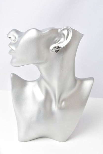 Chanel Earrings Accessories Rhinestone Gunmetal 2302-34