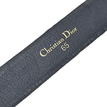 Christian DIOR Belt Logo Canvas Leather 65 Navy 69bs267