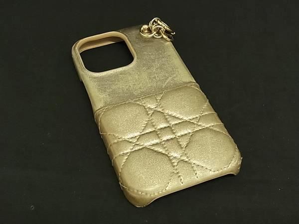 Christian Dior Lady Dior Cannage Leather Iphone14 Pro Iphone Case Chien Pan