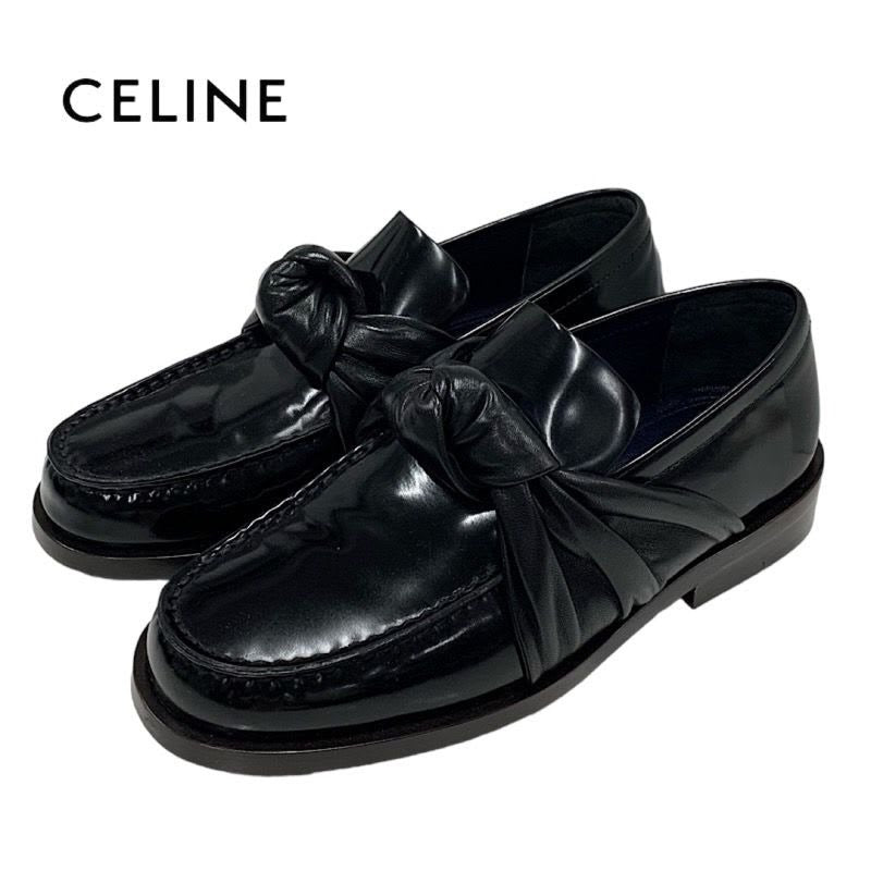 Celine Loafers Leather Shoes Black