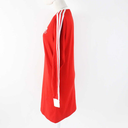 Gucci Adidas 693537 Cotton T-shirt Dress / Long Sleeve Dress Red White XS Made