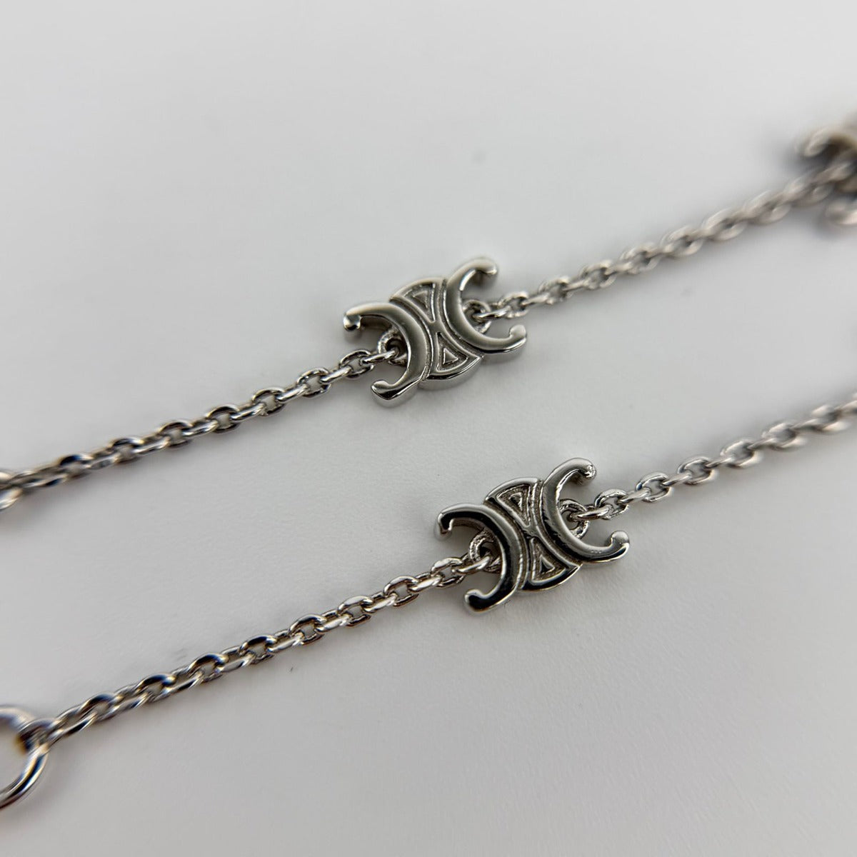 Celine Logo Triomphe Bracelet Silver Vintage — view 6