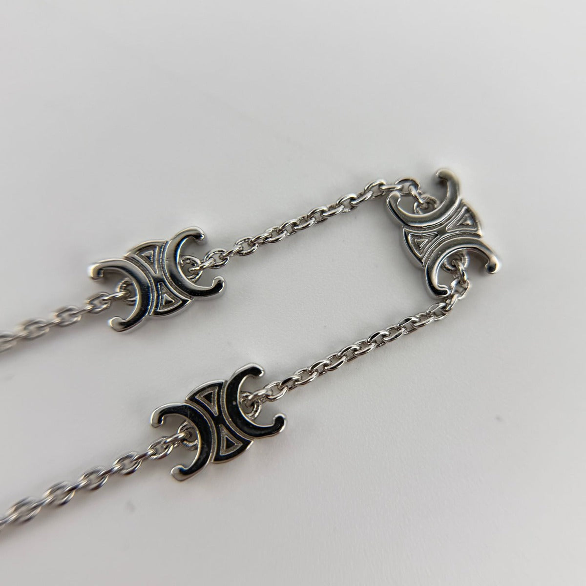 Celine Logo Triomphe Bracelet Silver Vintage — view 7