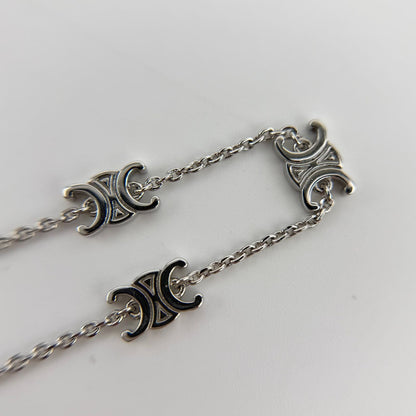 Celine Logo Triomphe Bracelet Silver Vintage — view 7